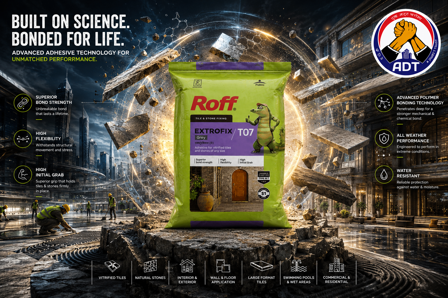 Roff T07 Extrofix Adhesive (Grey)