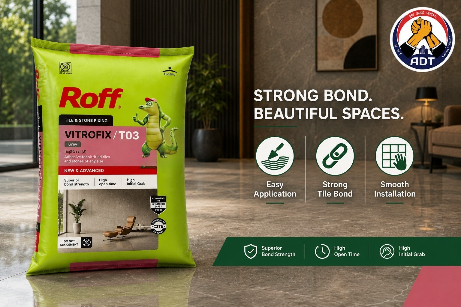 Roff T03 Vitrofix Adhesive (Grey)